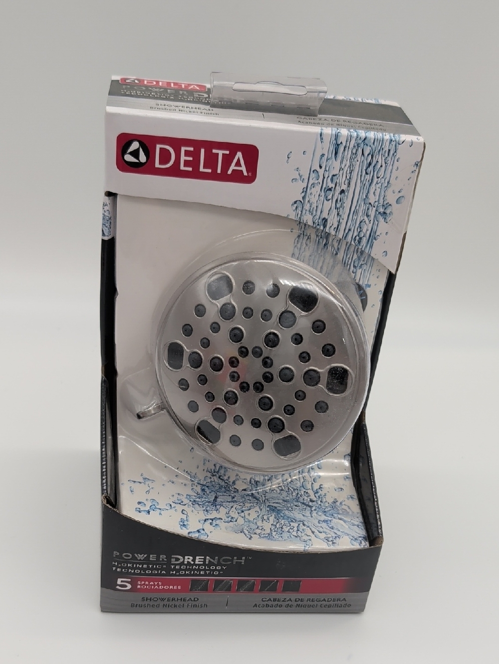Delta Brushed Nickel Multi-Function Showerhead - Silver